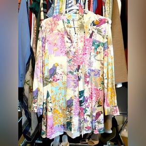 ZARA Floral Linen Patchwork Dress NWT